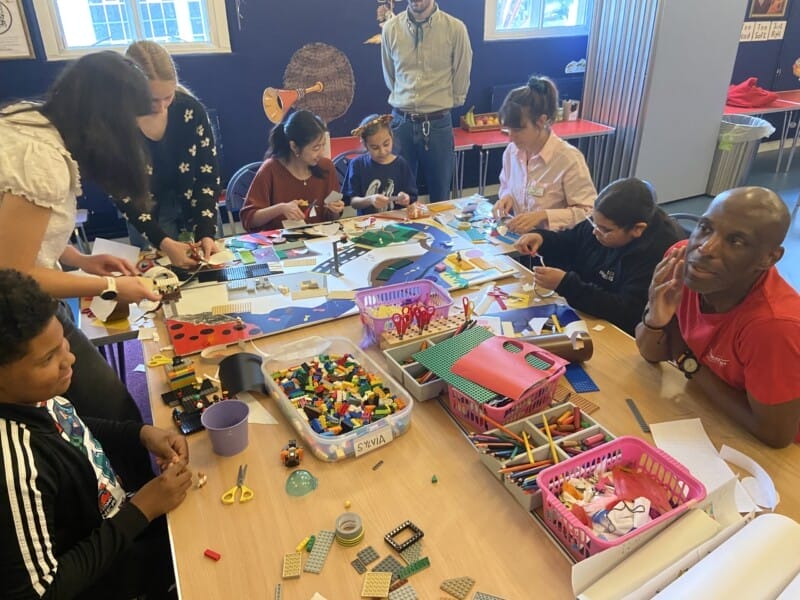 Children's Forum create ideas for Story Street using LEGO bricks